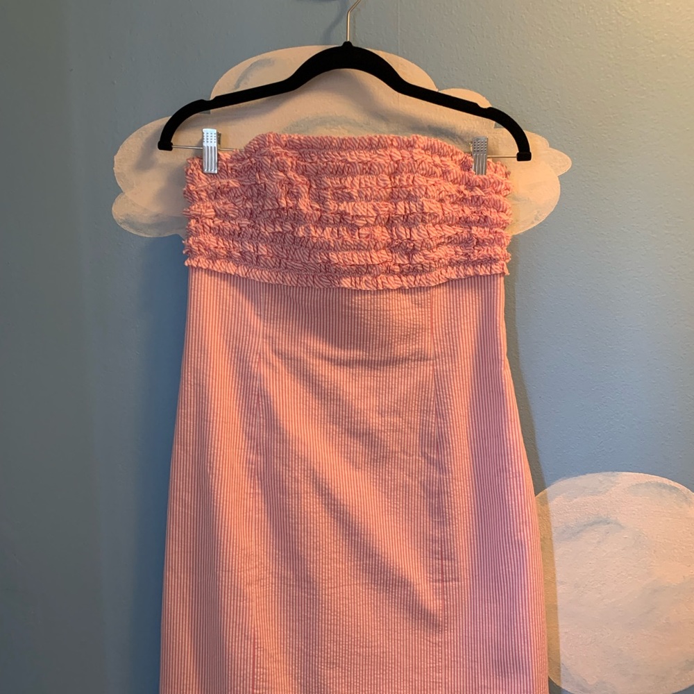 Strapless pink stripped Lilly Pulitzer dress
